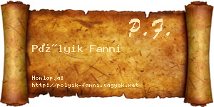Pólyik Fanni névjegykártya